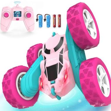 Imagem de Controle remoto Car Cosone Pink RC Stunt 4WD para meninas de 6 a 12 an