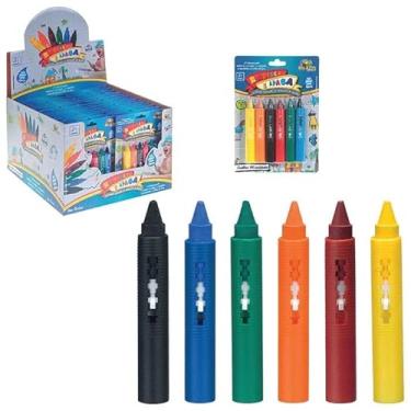 Imagem de Kit 2 Caneta Giz De Cera Rabisca E Apaga Brinquedo Banho Lavavel