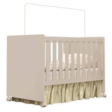 Imagem de Berço Mini Cama Katatau Flex com Grade de Proteção em MDF Bege Fosco Padrão Americano