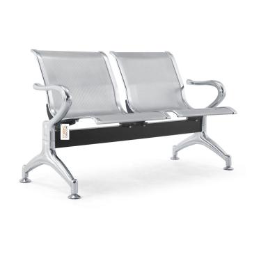 Imagem de Cadeira Longarina Sem Estofado Cromada 2 Lugares