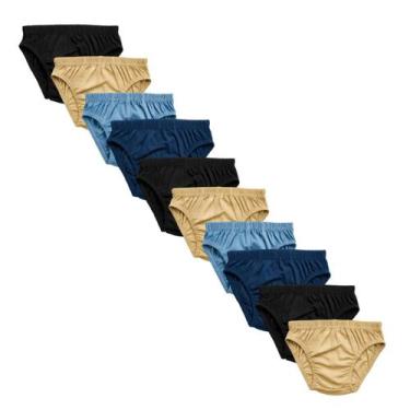 Imagem de Kit 10 Cueca Infantil Premium Dino 100 Algodão com Forro Duplo Menino 