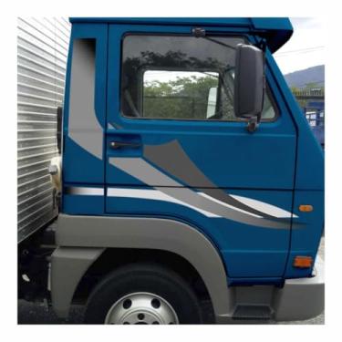 Imagem de Faixas Caminhão 2001/9-150 13-180 Adesivo Cinza