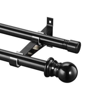 Imagem de Varão de cortina duplo SOUMNS 2,54 cm Heavy Duty Black