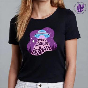 Imagem de Camiseta Abdução é Resgate - Mina Store, Preto, Baby Look M