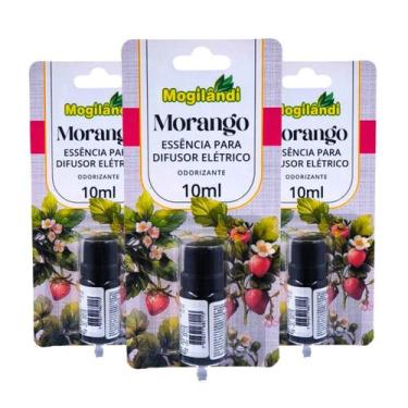 Imagem de Kit 3 Essência Odorizante para Difusor Elétrico Morango Mogilândi  10m