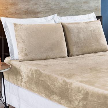 Imagem de Jogo de Cama Casal Queen BiaSoft Manta Microfibra 3 Peças - Cáqui
