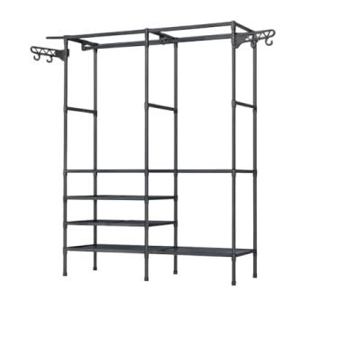 Imagem de Arara Cabideiro, Cabideiro de Chão Sapateira Rack Organizador Multiuso Aço Inox(Pequeno,Branco)