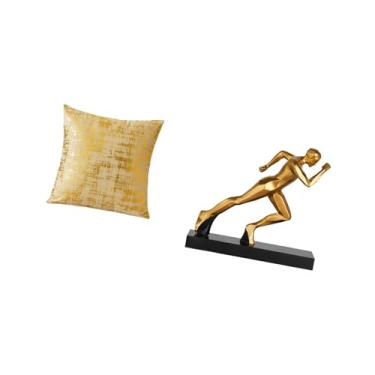 Imagem de Fenteer Fronha de Almofada Elegante com Escultura de Arte Abstrata para Sala de Estar, Escritório, Dormitório, Carro, Entrada, Mesa, Decoração de Casa, Capa D