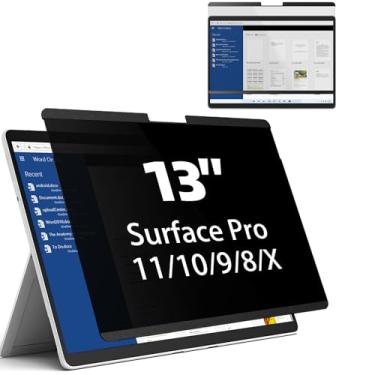 Imagem de Mamol Tela magnética de privacidade para Surface Pro 9/8/X de 13 polegadas, filtro de luz azul antirreflexo removível, protetor de tela antiespião para Microsoft Surface Pro 9, Surface Pro 8, Surface Pro X