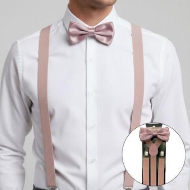 Imagem de Kit Suspensório e Gravata Borboleta Adulto Cores Variadas Social e Eve