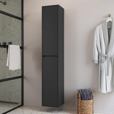 Imagem de Armário Suspenso Multiuso para Banheiro 30cm com 2 Portas Bergame Grafite