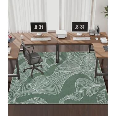 Imagem de chakme Tapete de cadeira de escritório para piso de madeira, protetor de mesa de computador deslizante fácil de 183 x 122 cm para cadeira de rodinhas embaixo da mesa, suporte antiderrapante, lavar à