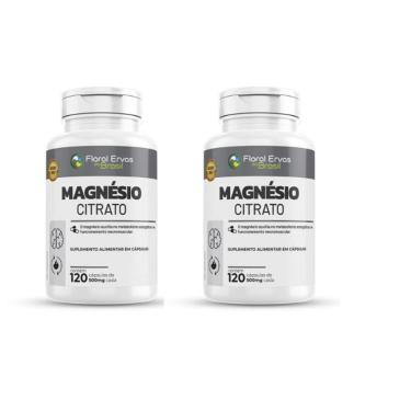 Imagem de Kit 2 Magnésio Citrato 500mg 2x120 cps Floral Ervas-Unissex
