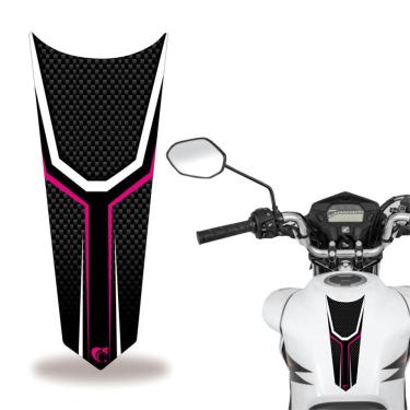 Imagem de Adesivo Faixa Gravata Tanque Moto Listra Carbono Rosa