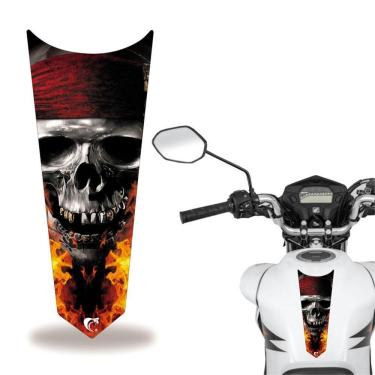 Imagem de Adesivo Faixa Gravata Tanque Moto Caveira Vermelho