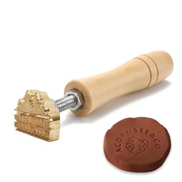 Imagem de Carimbo de cerâmica personalizado para argila Carimbo de cerâmica personalizado com seu logotipo, carta personalizada para cerâmica, sabão e assinatura de chocolate (2,5 x 2,5 cm)