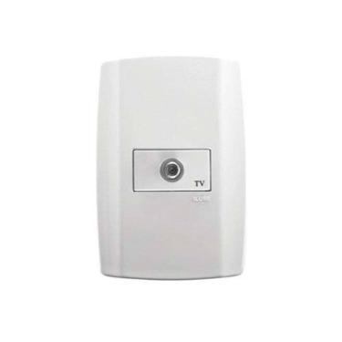 Imagem de Tomada Coaxial Tv/vídeo Slim Para Cabos Rg6 E Rg59 - Conjunto Ilumi