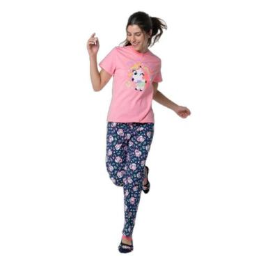 Imagem de Pijama Manga Curta Algodão Feminino Unicórnio Encantado - Puket, GG