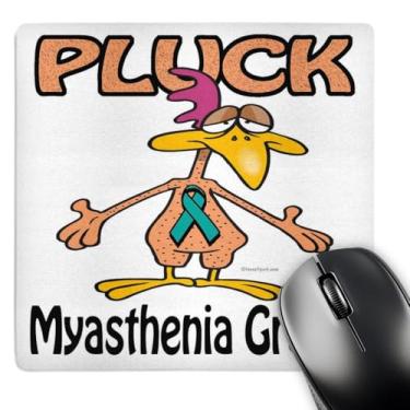 Imagem de 3D Rose "Chicken Pluck Myasthenia Gravis Awareness Ribbon Cause Design" Matte Finish Mouse Pad - 20 x 20 cm - mp_114842_1