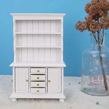 Imagem de AYNEFY Estante de Madeira Em Miniatura para Casa de Bonecas de Três Camadas, Modelo de Gabinete de Móveis Em Escala 1:12 para Jardins de Fadas, Acessórios de Decoração de Cenas de Cozinha, Móveis de