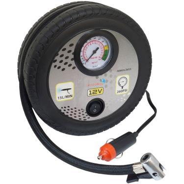 Imagem de Mini Compressor de Ar Automotivo Portátil 12V 260 Psi com 3 Adaptadores Importway IWMCA-26015