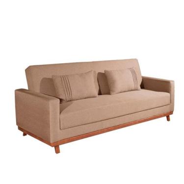 Imagem de Sofá Cama 3 Lugares 2,05m Yara Bom Pastor, Linho Bege