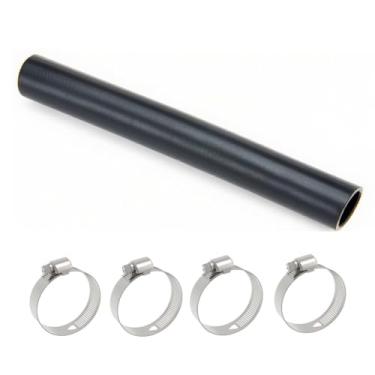 Imagem de YSIL Mangueira de pescoço de enchimento de combustível de gasolina 3,5 cm ID reta 38 cm de comprimento Mangueira de enchimento de tanque de gás reforçada com 4 braçadeiras