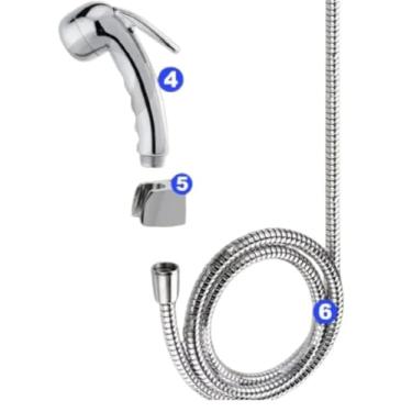 Imagem de Desviador de Chuveiro com Mangueira Flexivel 1,80cm Prata