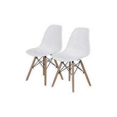 Imagem de Conjunto Com 2 Cadeiras Dkr Eames Polipropileno Base Eiffel Madeira Br