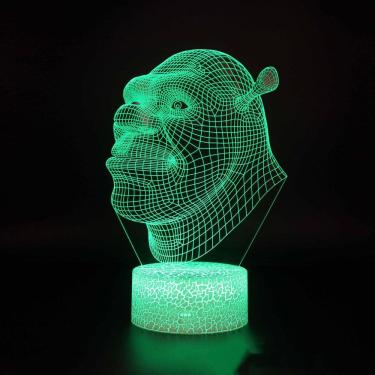 Imagem de Lâmpada de ilusão LED 3D Night Light Shreks Donkey Anime