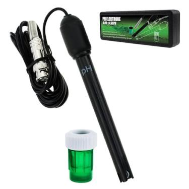 Imagem de Conector BNC de sonda de eletrodo de pH 0-14, cabo de 300 cm para sensor de teste do controlador do monitor do medidor de PH, kit de substituição para aquário, hidropônica, spa e piscina (eletrodo de