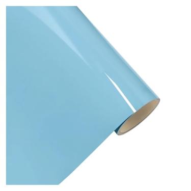 Imagem de FEWPD Super Brilhante Brisa do Mar Azul PET Filme de Embrulho Azul Brilhante Autoadesivo Vinil Sem Bolhas Rolo de Embrulho de Carro Adesivo DIY Decoração Filme (0,5 m x 1,52 m)