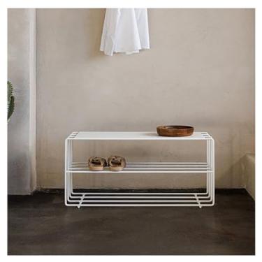 Imagem de Armários para sapatos com prateleiras para sapatos Banco de sapato, banco sapateira, entrada, armazenamento 3 camadas, para quarto banheiro(Branco)