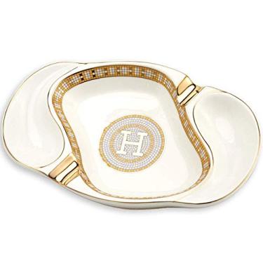 Imagem de Cinzeiro de charuto duplo com personalidade criativo europeu cerâmico pintado cinzeiro de fuligem 2Xxcm