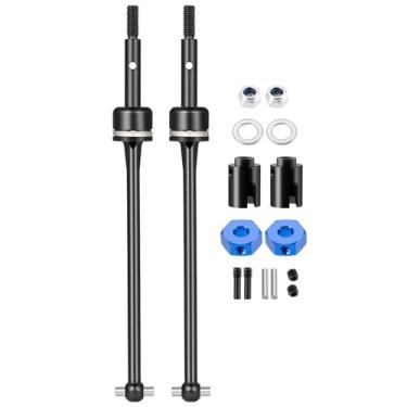Imagem de MORFUM Hard Steel Universal Front & Rear Drive Shaft CVD Driveshaft Kit Replacement Parts Compatible with 1/10 Traxxas Rustler RC Truck Upgrades Parts