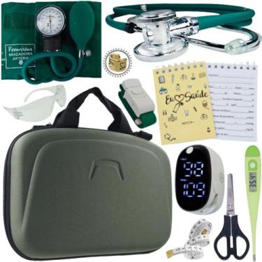 Imagem de Kit Enfermagem Super Luxo Maleta Exclusiva Completa - Love Saude, VERD