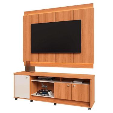 Imagem de Rack Bancada Com Painel Para Tv De Até 70 Em 100% Mdf Lena Jequitiba-off White