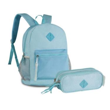 Imagem de Kit Escolar Mochila + Estojo Style Menina Original Clio -