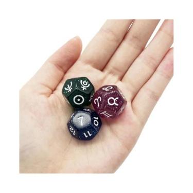 Imagem de Dado De Astrologia Personalizado D12 De Alta Qualidade Em Acrílico Com