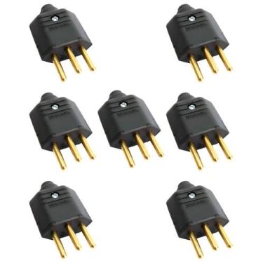 Imagem de 7 Plugue Macho 3 Pinos 10 A 2P+T MarGirius Preto