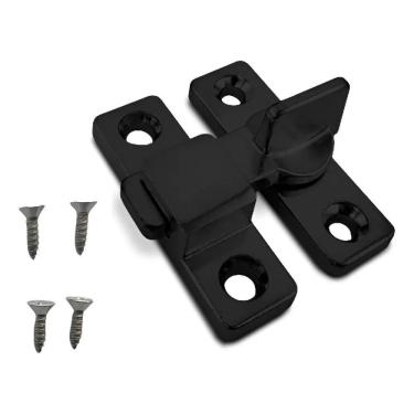 Imagem de Tranqueta Fecho Porta/Janela Alumínio Aço - Seguranç - Preto