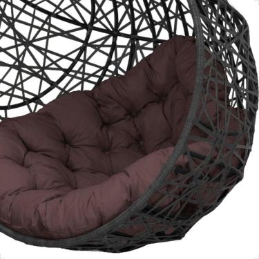 Imagem de Balanço Suspenso Ninho Gota Com Mola E Mosquetão Para Varanda - Preto A4