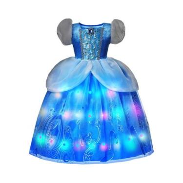 Imagem de Vestido Infantil Com Luzes LED, Roxo E Verde, Fantasia De Cosplay Para