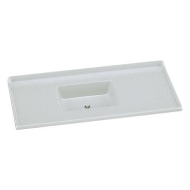 Imagem de Pia de Cozinha Mármore Sintético 120x55cm Multimóveis CR20479, Off Whi