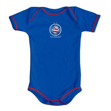 Imagem de Body Bebê Bahia Azul Manga Curta Oficial Torcida Baby