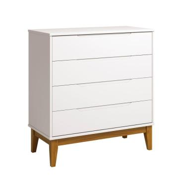 Imagem de Comoda Gaveteira Elfe Classic 4 Gavetas Branco Fosco - Moveisaqui