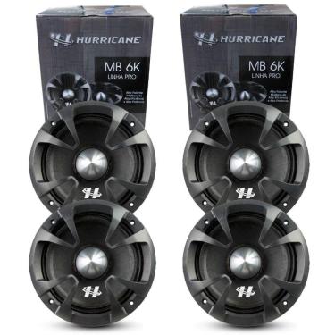 Imagem de 2 Pares Alto Falante MidBass Hurricane Pro MB 6K 700W 8 OHMS