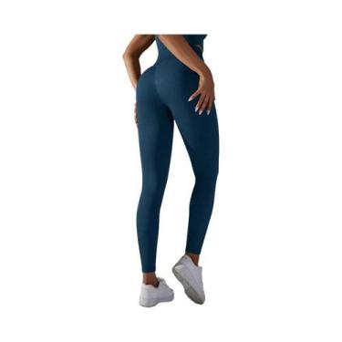 Imagem de Calças De Yoga Sem Costura De Cintura Alta Para Mulheres, Leggings De 