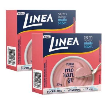 Imagem de Kit 2 Pó para Pudim De Morango Linea 25g