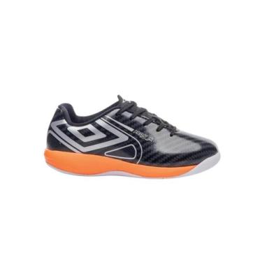 Imagem de Chuteira Futsal Umbro 1336448 Pro 5 Jr, Preto, Prata, Laranja, 36
